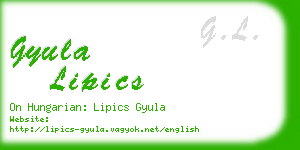 gyula lipics business card